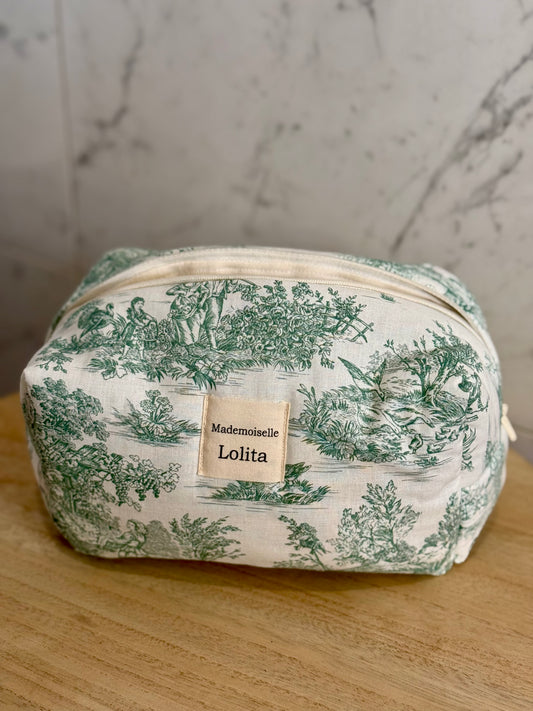 Trousse Toile de Jouy Verte